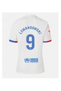 Barcelona Robert Lewandowski #9 Jalkapallovaatteet Naisten Vieraspaita 2023-24 Lyhythihainen